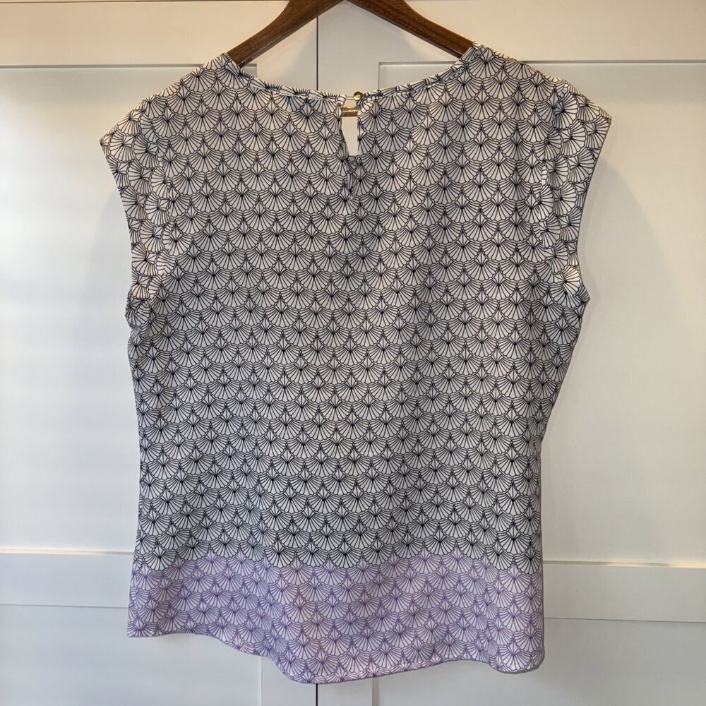 The Limited Womens Sz Large Keyhole Back Blouse Geometric Layered Blouse - Picture 9 of 14